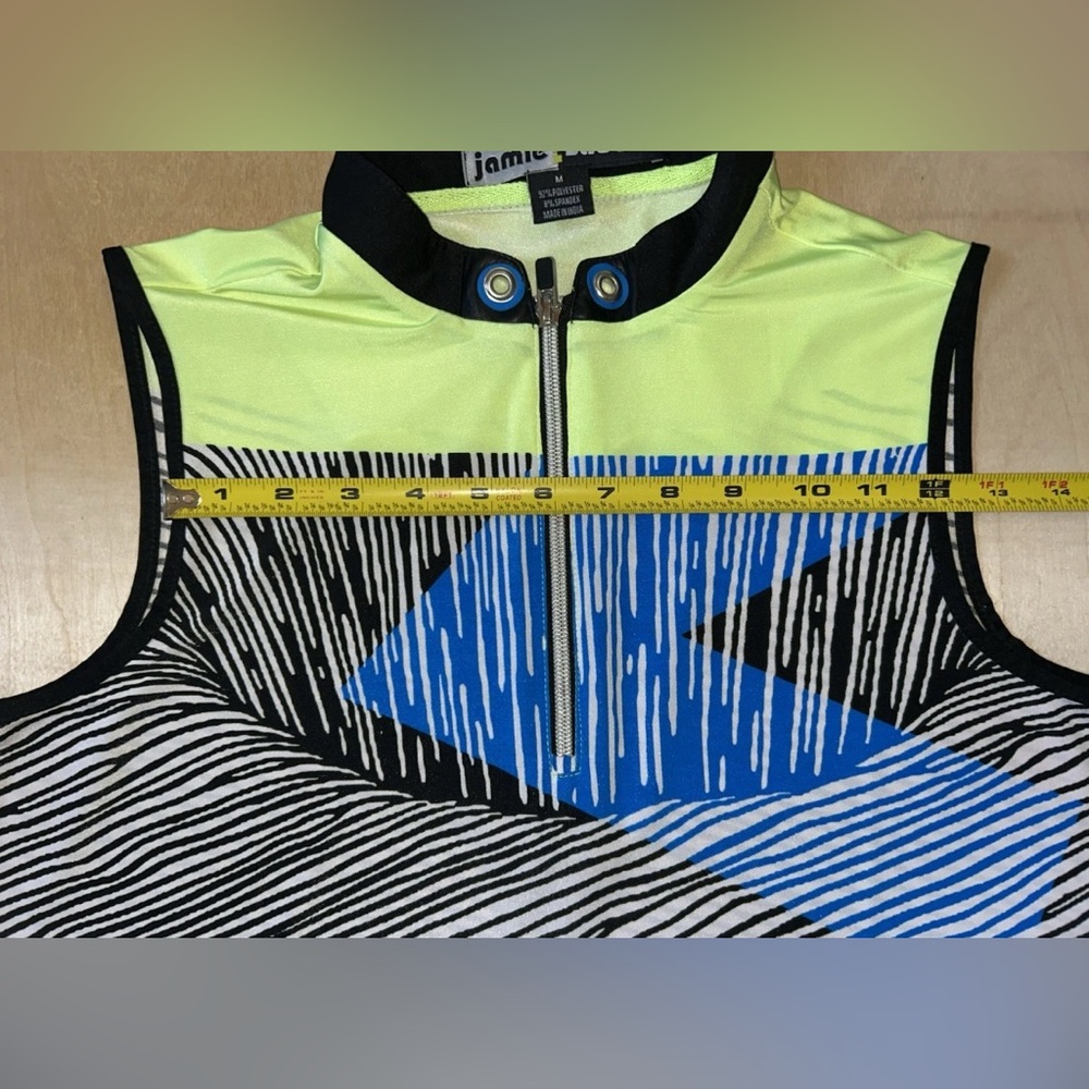 Jamie Sadock Sleeveless Women’s Sz M Tank Golf Polo Colorful Lightning Striped - Picture 6 of 9